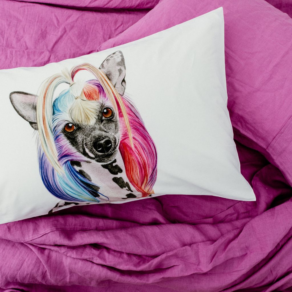 Tofu the Chinese Crested Dog Pillowcase