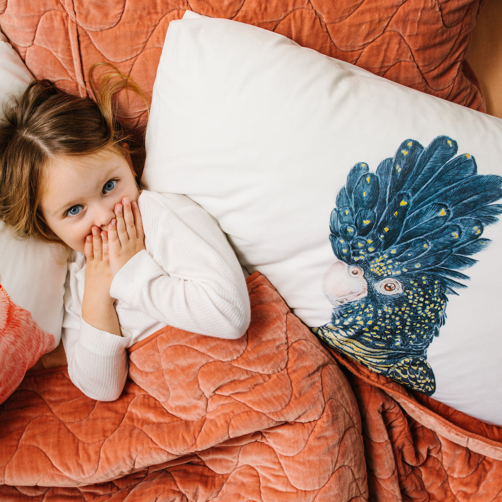 Lily the Red-Tailed Black Cockatoo Pillowcase - For Me By Dee