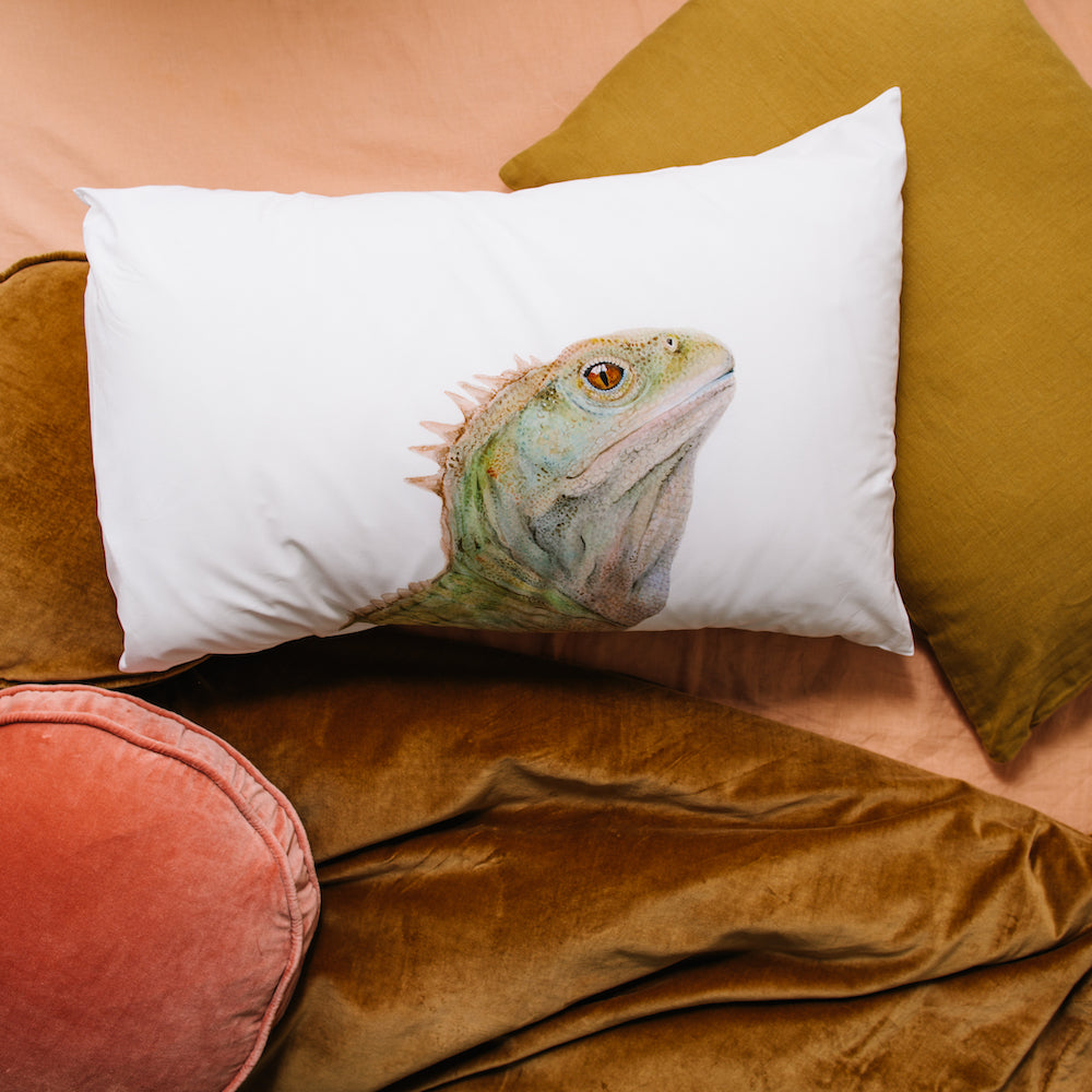 Triton the Tuatara Pillowcase - For Me By Dee