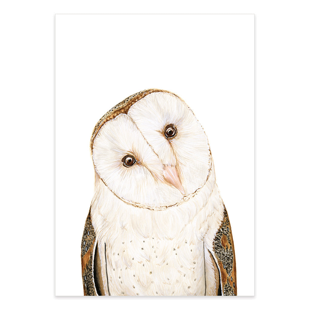 barn owl watercolour artwork print