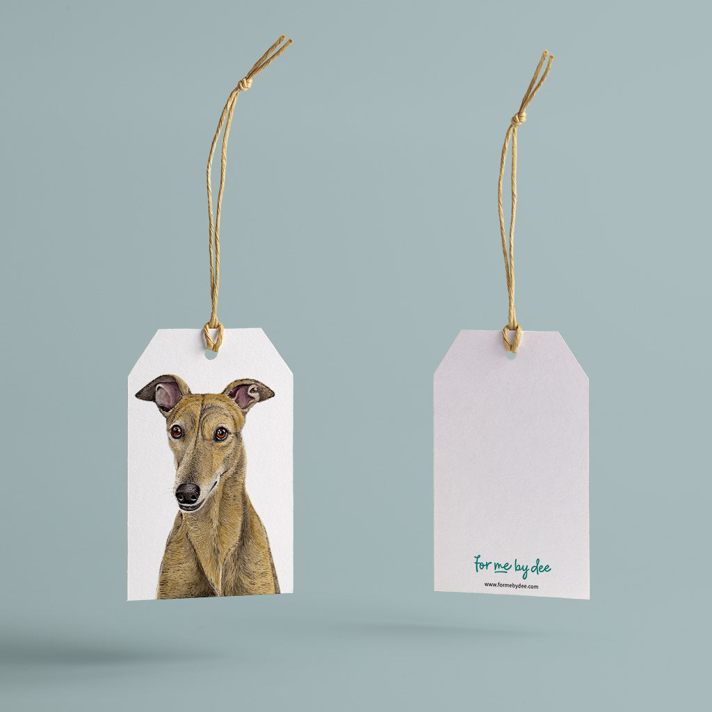 Shirley the Greyhound Dog Gift Tags