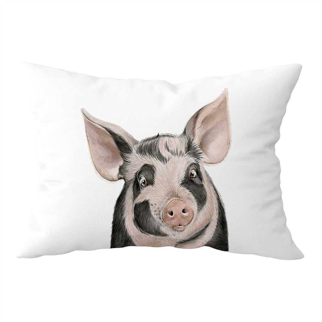 pig watercolour artwork pillowcase