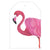 flamingo wild animal gift tag with twine string on mustard background