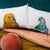 white cotton pillowcase with kea new zealand parrot watercolour artwork