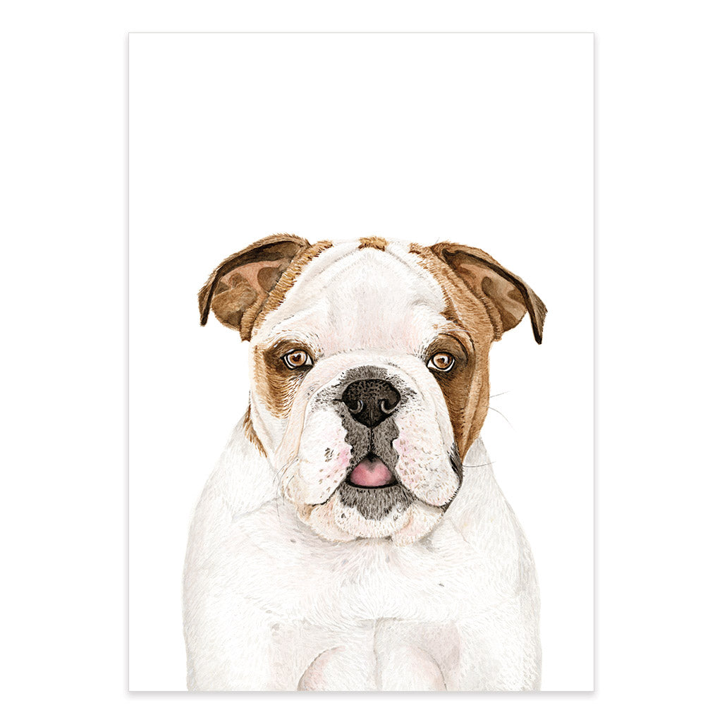 english bulldog watercolour artwork print
