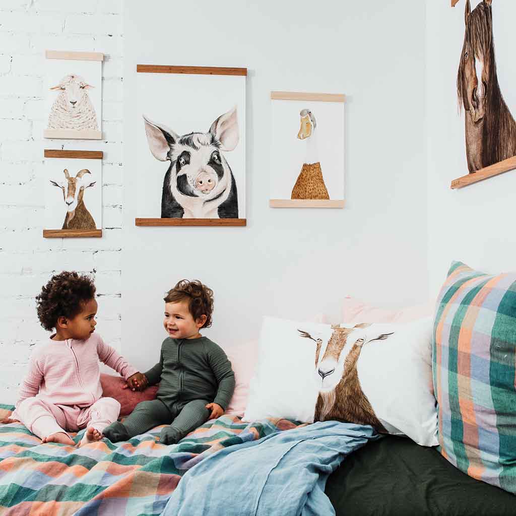 farm animal art prints kids room