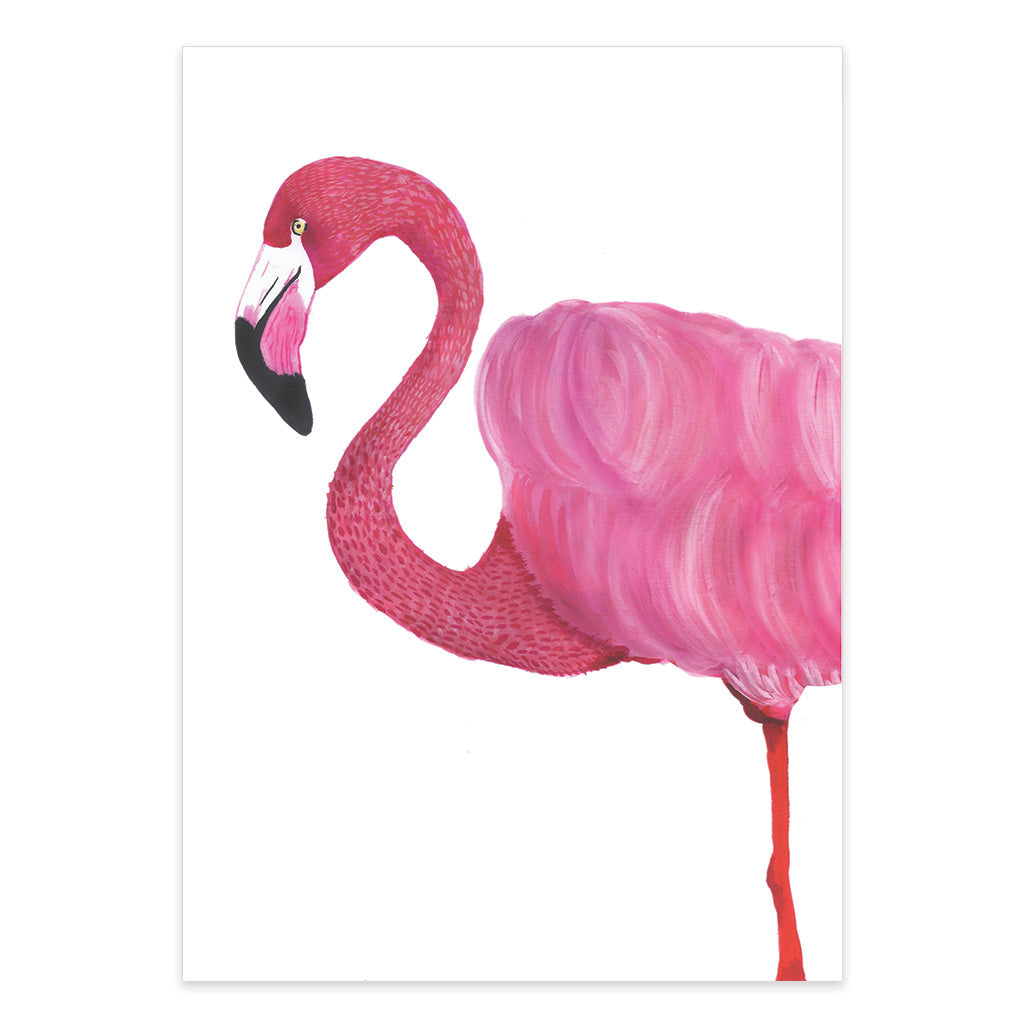 flamingo watercolour artwork print