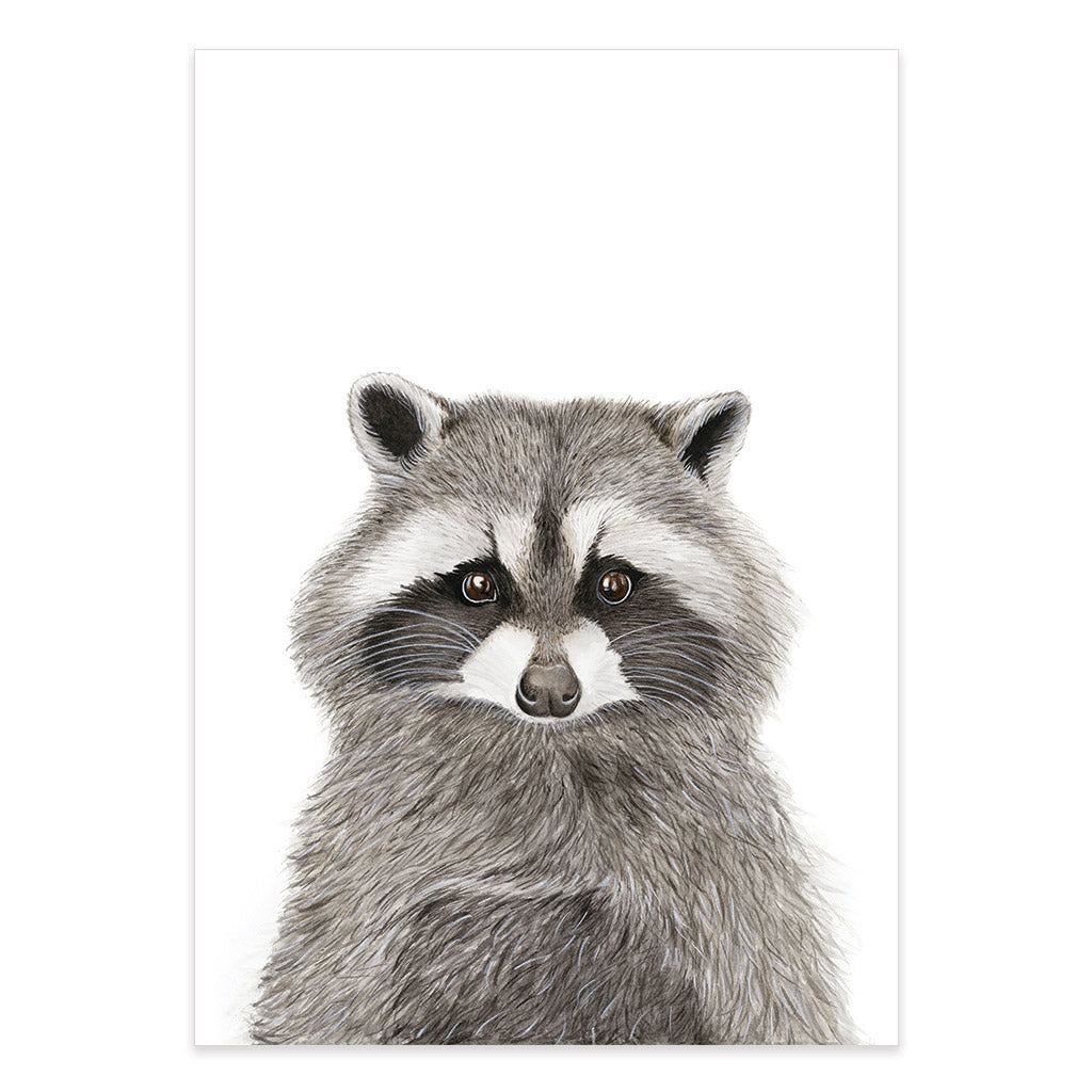racoon watercolour artwork print